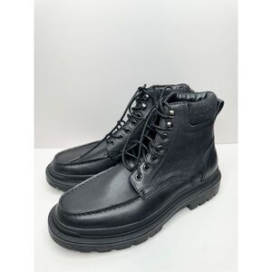 Calvin Klein Boots Men’s Size 7 Black Leather Trophy Lace Up Combat Boot NEW